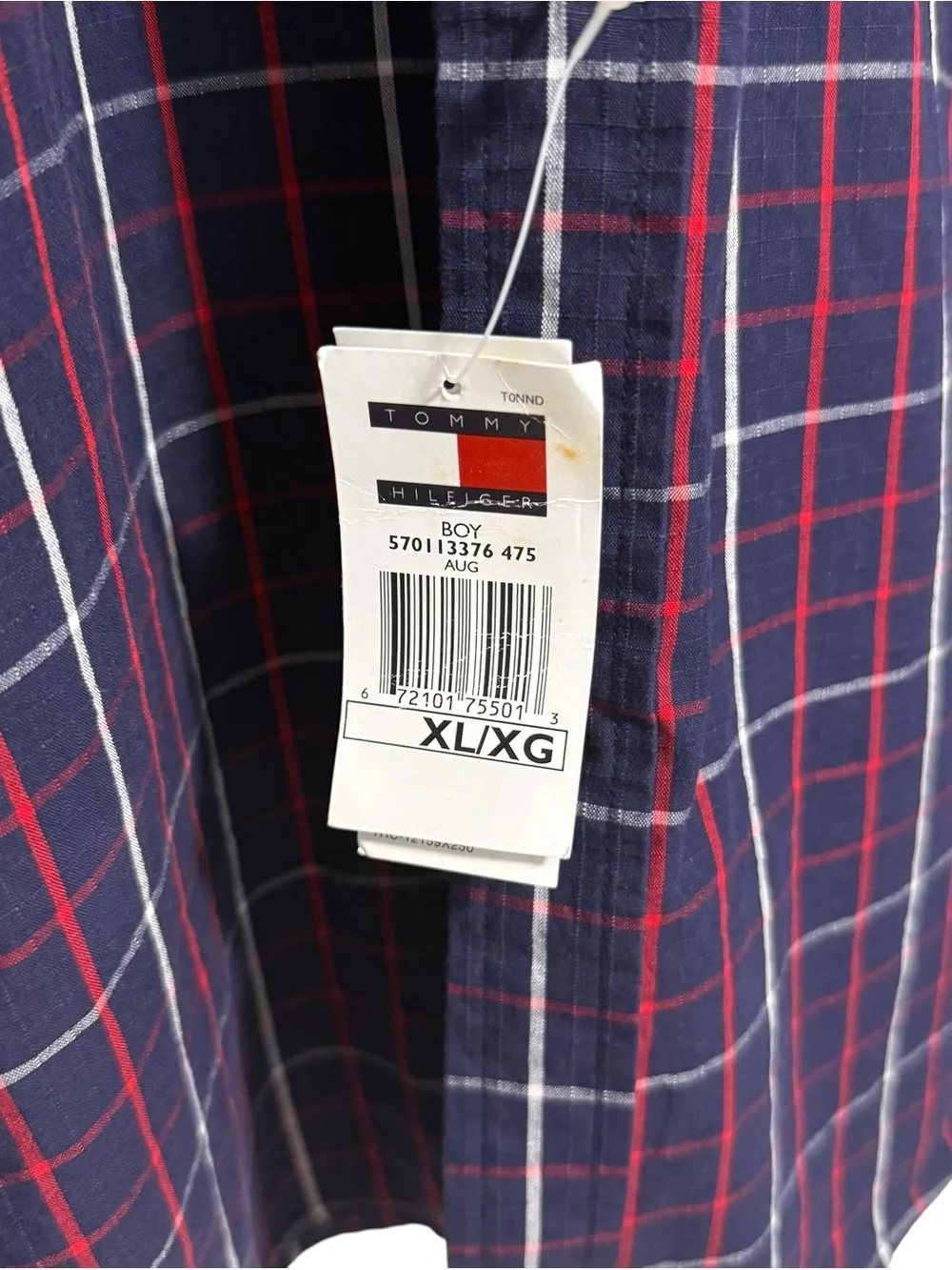 Tommy Hilfiger Heritage Regular-Fit Oxford Windowpane Plaid Check Shirt Size XL